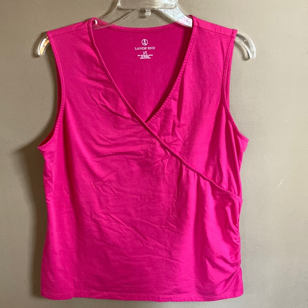 Lands End pink petite sleeveless shirt